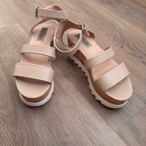 Steve Madden Beige Platform Sandals